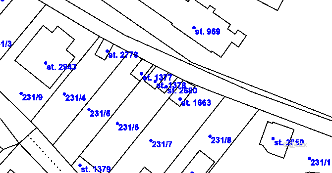 Parcela st. 2680 v KÚ Litovel, Katastrální mapa