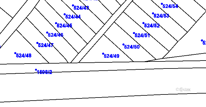 Parcela st. 524/49 v KÚ Litovel, Katastrální mapa
