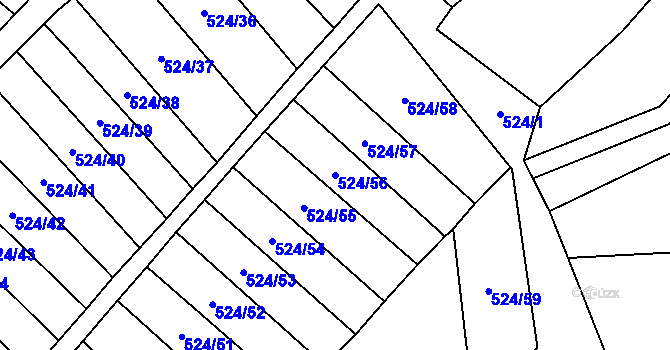 Parcela st. 524/56 v KÚ Litovel, Katastrální mapa