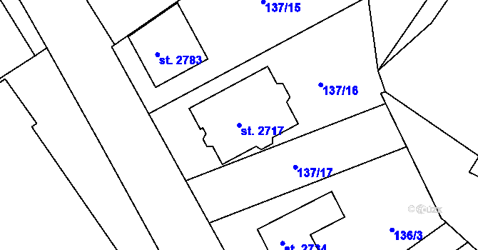 Parcela st. 2717 v KÚ Litovel, Katastrální mapa