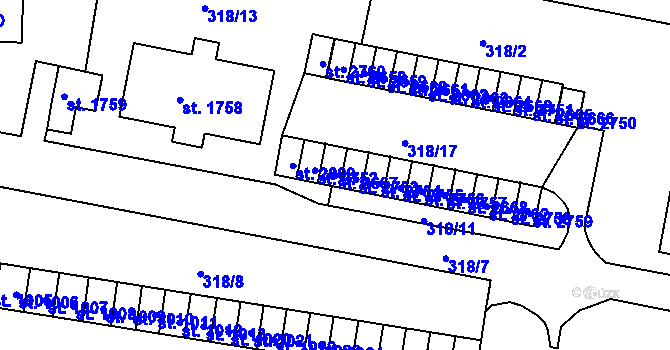 Parcela st. 2667 v KÚ Litovel, Katastrální mapa