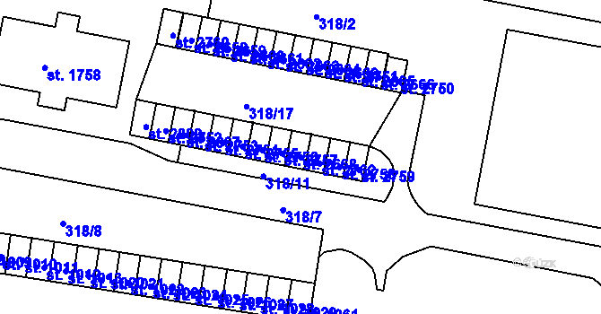 Parcela st. 2668 v KÚ Litovel, Katastrální mapa