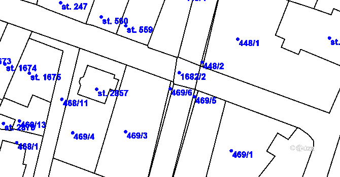 Parcela st. 469/6 v KÚ Litovel, Katastrální mapa