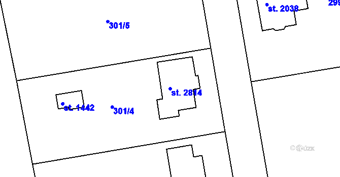 Parcela st. 2814 v KÚ Litovel, Katastrální mapa