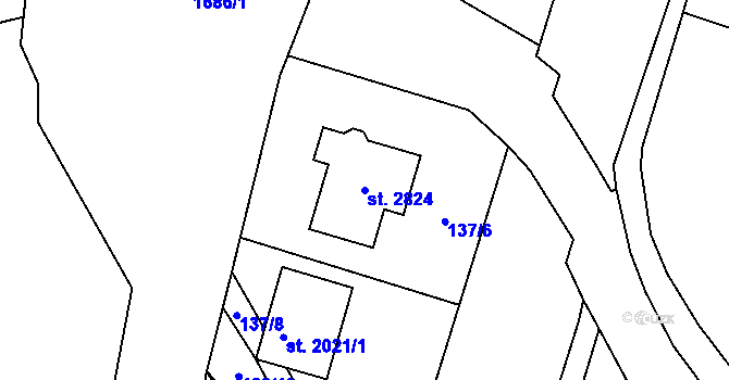 Parcela st. 2824 v KÚ Litovel, Katastrální mapa