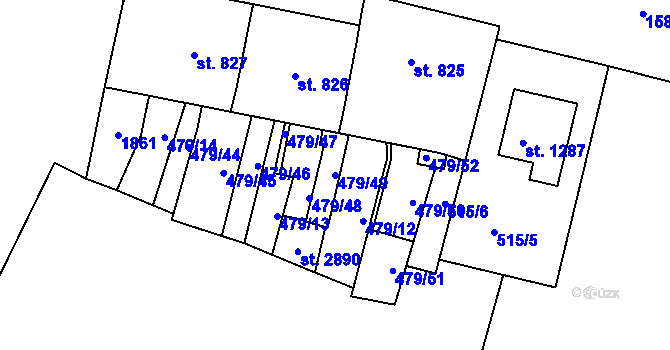 Parcela st. 479/49 v KÚ Litovel, Katastrální mapa