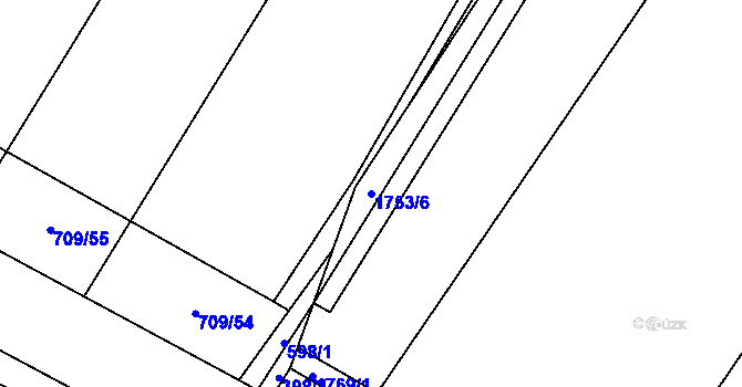 Parcela st. 1753/6 v KÚ Litovel, Katastrální mapa