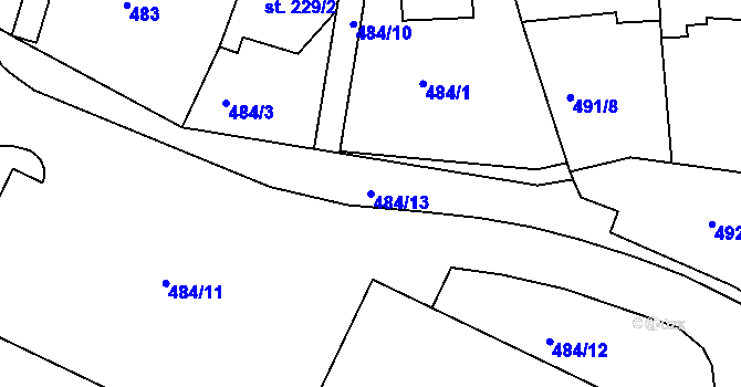 Parcela st. 484/13 v KÚ Litovel, Katastrální mapa