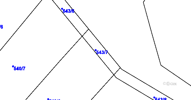 Parcela st. 543/7 v KÚ Litovel, Katastrální mapa