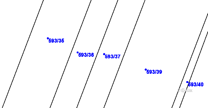 Parcela st. 593/37 v KÚ Litovel, Katastrální mapa