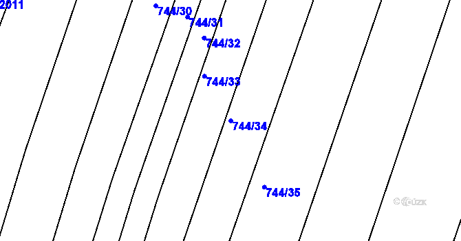 Parcela st. 744/34 v KÚ Litovel, Katastrální mapa