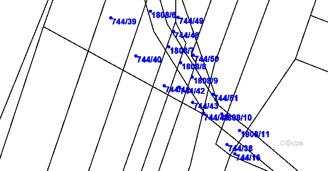 Parcela st. 744/41 v KÚ Litovel, Katastrální mapa