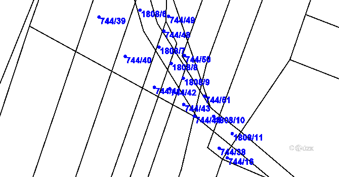 Parcela st. 744/42 v KÚ Litovel, Katastrální mapa