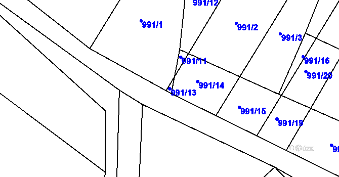 Parcela st. 991/13 v KÚ Litovel, Katastrální mapa