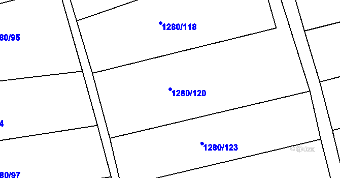 Parcela st. 1280/120 v KÚ Litovel, Katastrální mapa