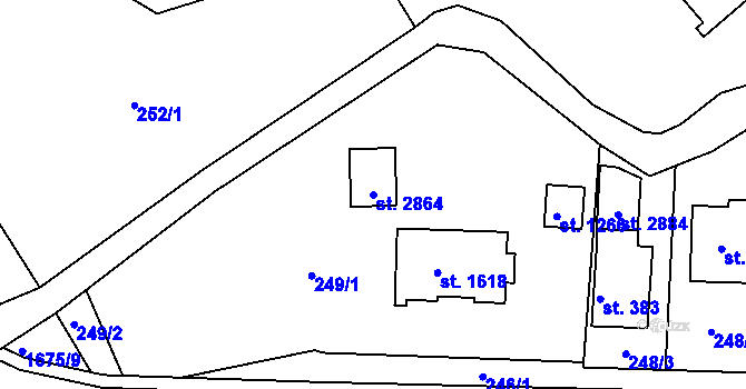Parcela st. 2864 v KÚ Litovel, Katastrální mapa