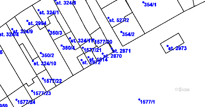Parcela st. 2870 v KÚ Litovel, Katastrální mapa