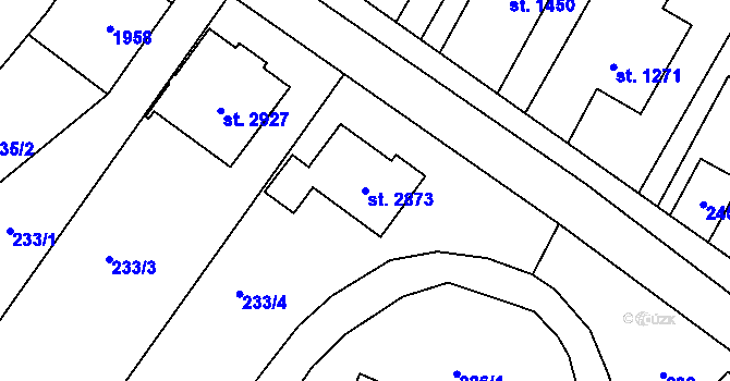 Parcela st. 2873 v KÚ Litovel, Katastrální mapa