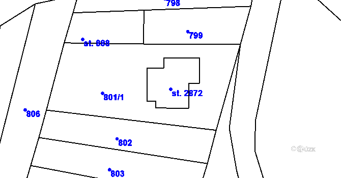 Parcela st. 2872 v KÚ Litovel, Katastrální mapa