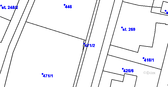 Parcela st. 471/2 v KÚ Litovel, Katastrální mapa