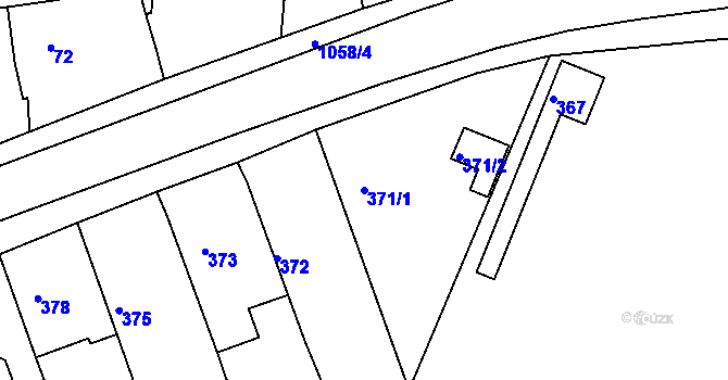 Parcela st. 371/1 v KÚ Litultovice, Katastrální mapa