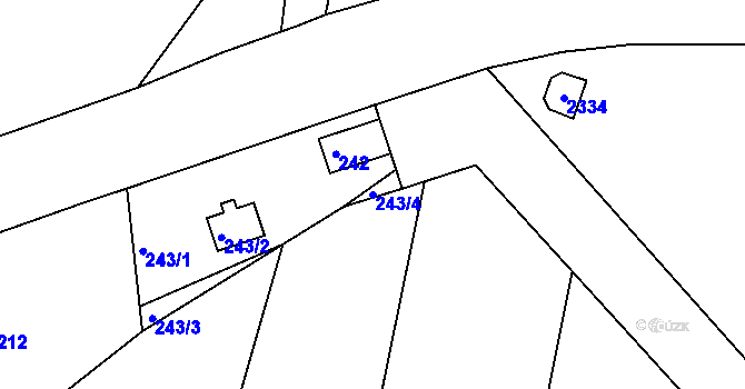 Parcela st. 243/4 v KÚ Litultovice, Katastrální mapa