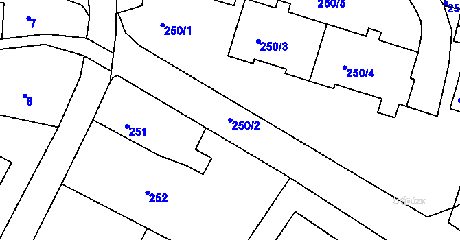 Parcela st. 250/2 v KÚ Litultovice, Katastrální mapa
