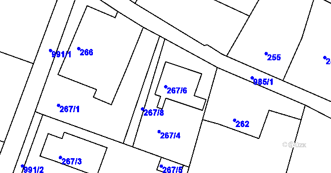 Parcela st. 267/6 v KÚ Litultovice, Katastrální mapa