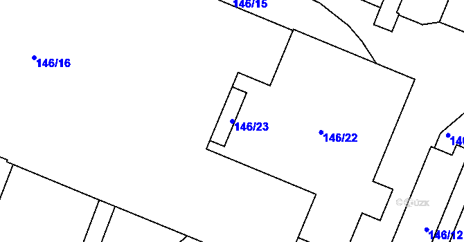Parcela st. 146/23 v KÚ Litultovice, Katastrální mapa