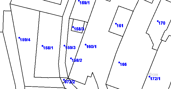 Parcela st. 160/1 v KÚ Litultovice, Katastrální mapa