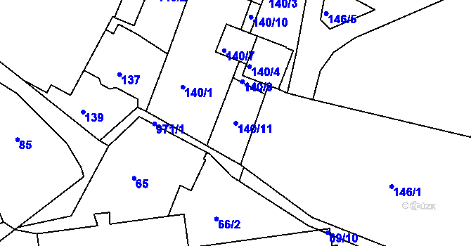 Parcela st. 140/11 v KÚ Litultovice, Katastrální mapa