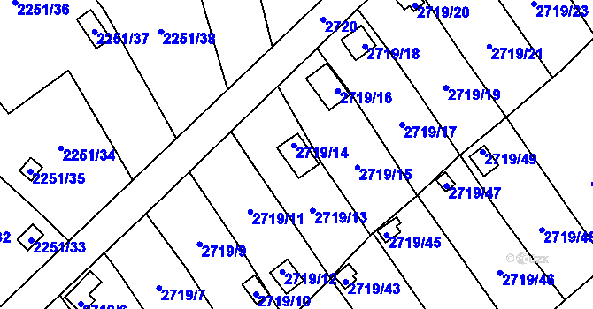 Parcela st. 2719/14 v KÚ Horní Litvínov, Katastrální mapa