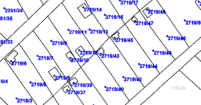 Parcela st. 2719/43 v KÚ Horní Litvínov, Katastrální mapa