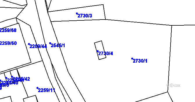 Parcela st. 2730/4 v KÚ Horní Litvínov, Katastrální mapa