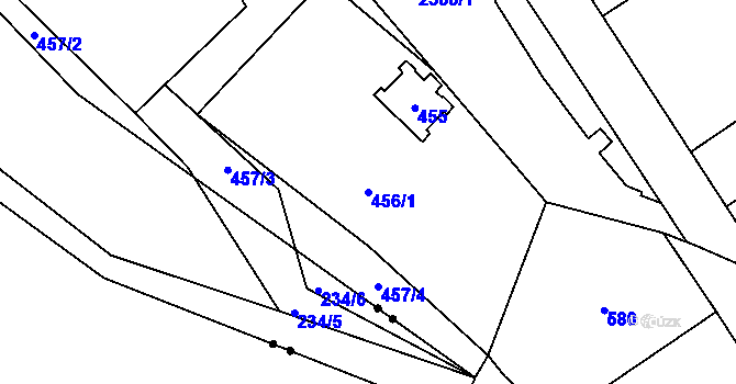 Parcela st. 456/1 v KÚ Horní Litvínov, Katastrální mapa