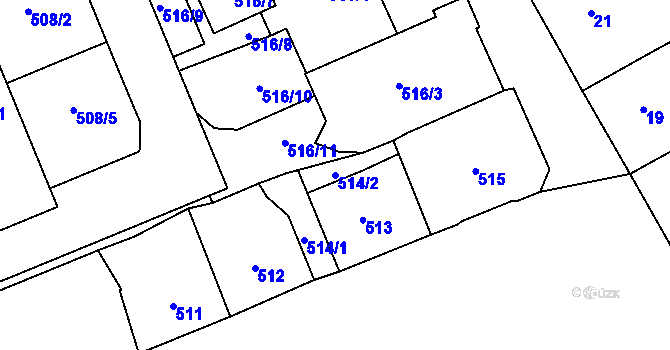 Parcela st. 514/2 v KÚ Horní Litvínov, Katastrální mapa