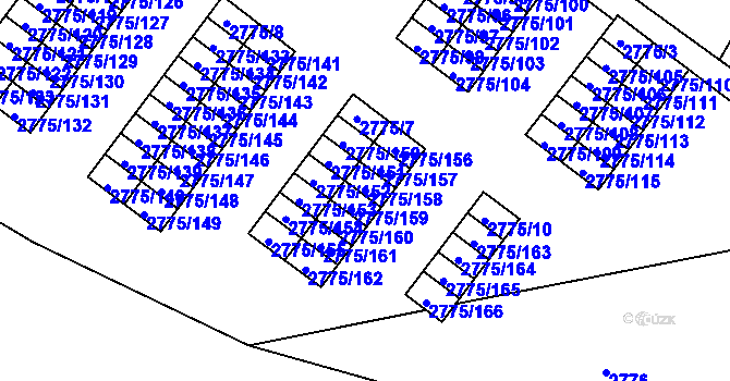 Parcela st. 2775/158 v KÚ Horní Litvínov, Katastrální mapa