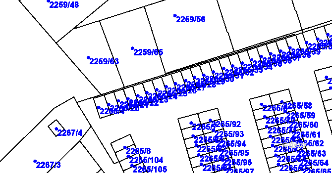 Parcela st. 2265/26 v KÚ Horní Litvínov, Katastrální mapa