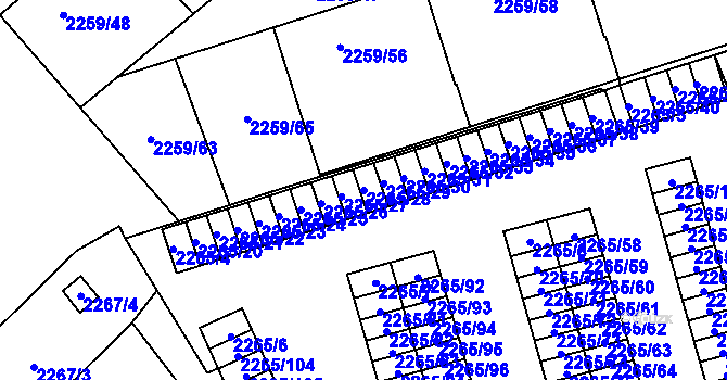 Parcela st. 2265/28 v KÚ Horní Litvínov, Katastrální mapa