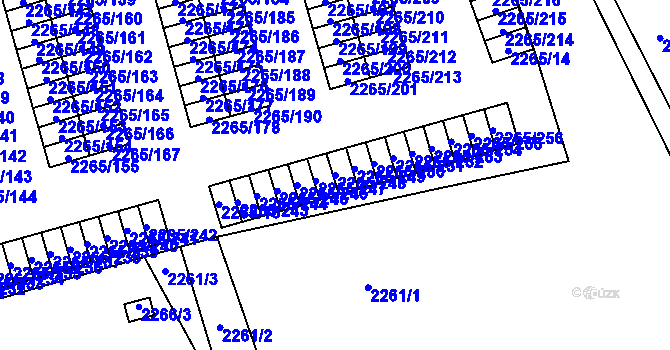 Parcela st. 2265/248 v KÚ Horní Litvínov, Katastrální mapa