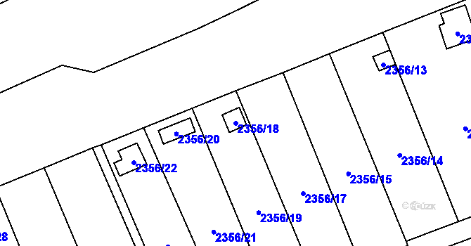Parcela st. 2356/18 v KÚ Horní Litvínov, Katastrální mapa