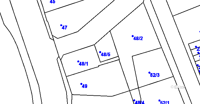Parcela st. 48/5 v KÚ Horní Litvínov, Katastrální mapa