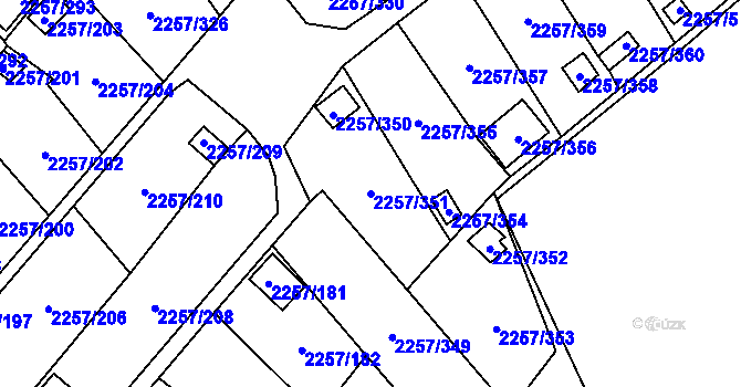 Parcela st. 2257/351 v KÚ Horní Litvínov, Katastrální mapa
