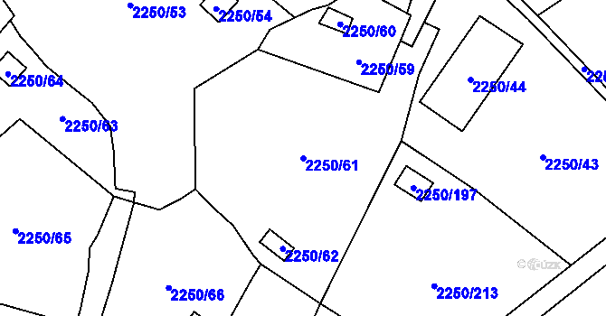 Parcela st. 2250/61 v KÚ Horní Litvínov, Katastrální mapa