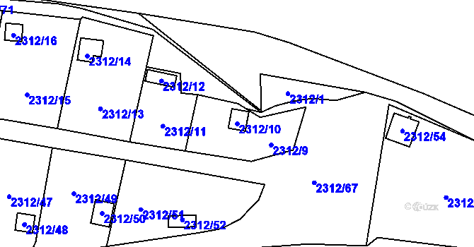 Parcela st. 2312/10 v KÚ Horní Litvínov, Katastrální mapa