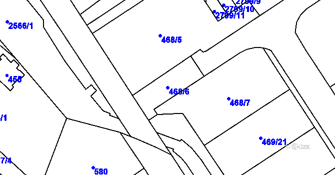 Parcela st. 468/6 v KÚ Horní Litvínov, Katastrální mapa