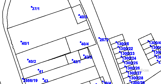 Parcela st. 40/4 v KÚ Horní Litvínov, Katastrální mapa