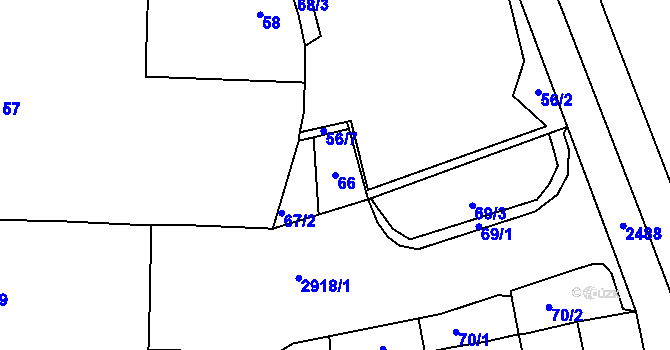 Parcela st. 66 v KÚ Horní Litvínov, Katastrální mapa