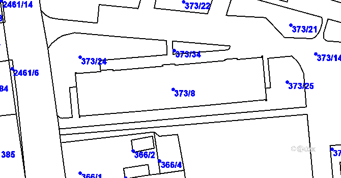 Parcela st. 373/7 v KÚ Horní Litvínov, Katastrální mapa