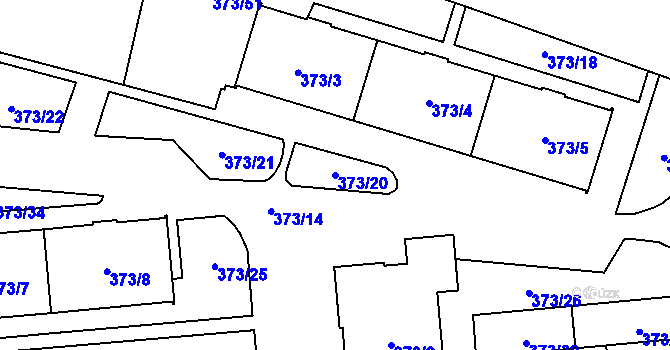 Parcela st. 373/20 v KÚ Horní Litvínov, Katastrální mapa